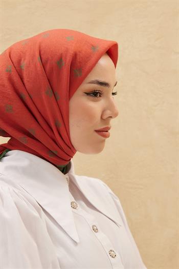 Silk Home Olinda Eşarp - Turuncu Yeşil