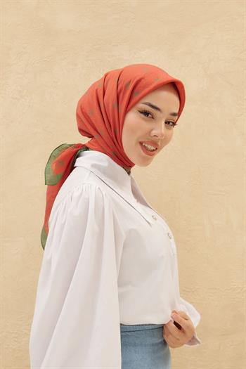 Silk Home Olinda Eşarp - Turuncu Yeşil