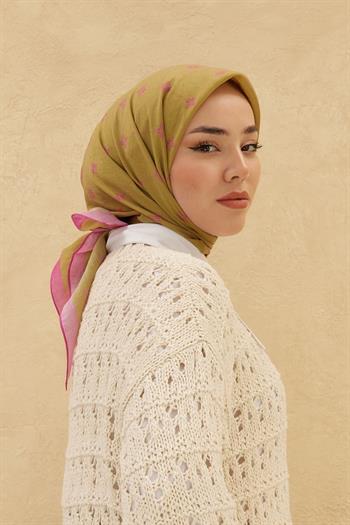 Silk Home Olinda Eşarp - Yağ Yeşili Fuşya