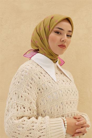 Silk Home Olinda Eşarp - Yağ Yeşili Fuşya