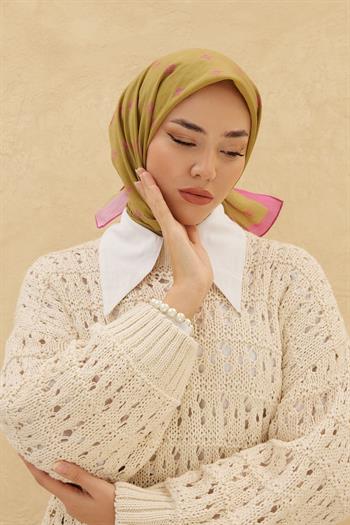 Silk Home Olinda Eşarp - Yağ Yeşili Fuşya