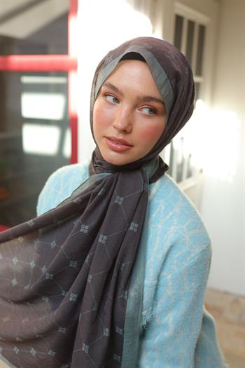 Silk Home Olinda Şal - 49003 - Kahve Mavi