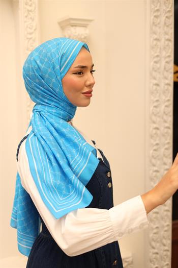 Silk Home Olinda Şal - 49005 - 10 Mavi Beyaz