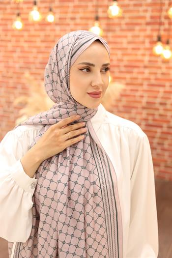 Silk Home Olinda Şal - 49005 - 27 Gül Kurusu Antrasit