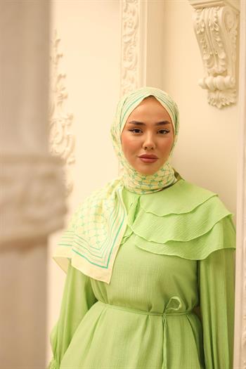 Silk Home Olinda Şal - 49005 - 13 Sarı Biskay Yeşili