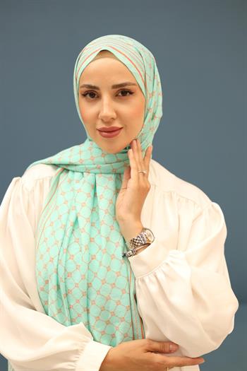 Silk Home Olinda Şal - 49005 - 14 Turkuaz Yeşili Turuncu