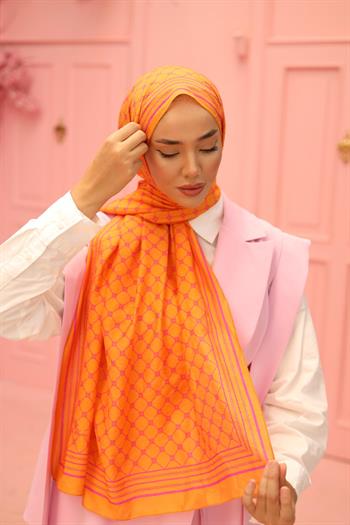 Silk Home Olinda Şal - 49005 - 21 Turuncu Pembe