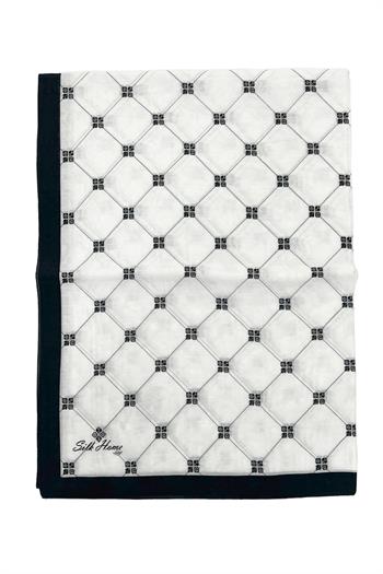 Silk Home Olinda Şal - 49003 - Beyaz Siyah