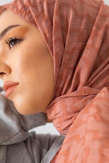 Silk Home Olinda Şal - Dalga Desenli - Bakır