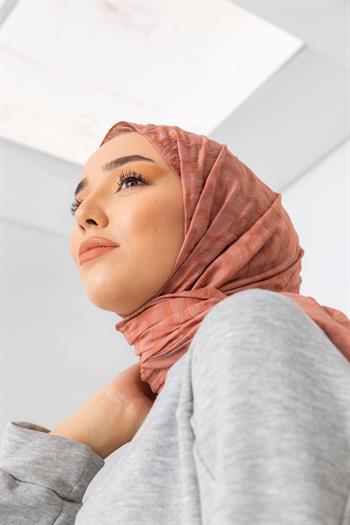 Silk Home Olinda Şal - Dalga Desenli - Bakır