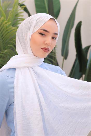 Silk Home Olinda Şal - Dalga Desenli - Beyaz