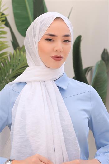 Silk Home Olinda Şal - Dalga Desenli - Beyaz