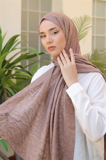 Silk Home Olinda Şal - Dalga Desenli - Cappuccino