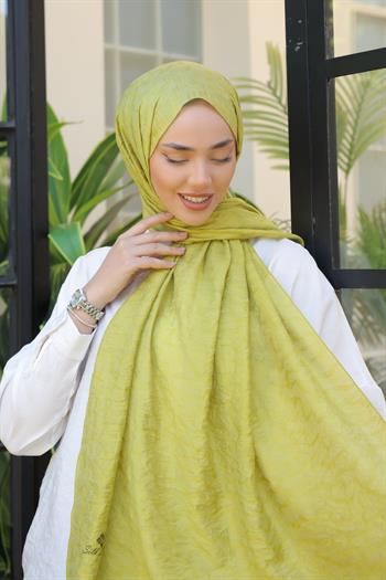 Silk Home Olinda Şal - Dalga Desenli - Fıstık