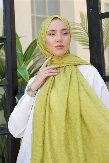 Silk Home Olinda Şal - Dalga Desenli - Fıstık