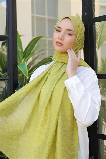 Silk Home Olinda Şal - Dalga Desenli - Fıstık