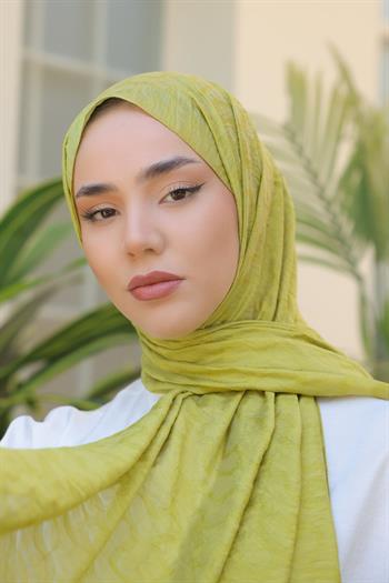 Silk Home Olinda Şal - Dalga Desenli - Fıstık