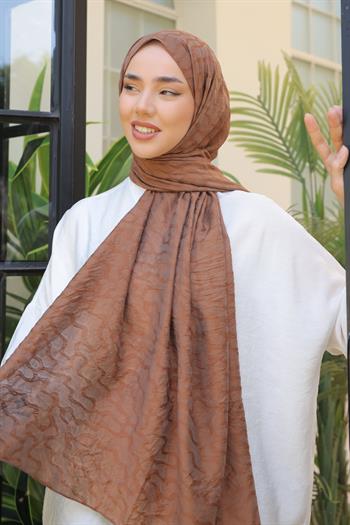 Silk Home Olinda Şal - Dalga Desenli - Kahve