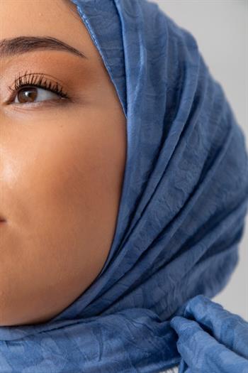 Silk Home Olinda Şal - Dalga Desenli - Kot Mavi