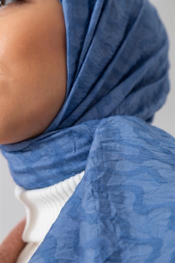 Silk Home Olinda Şal - Dalga Desenli - Kot Mavi