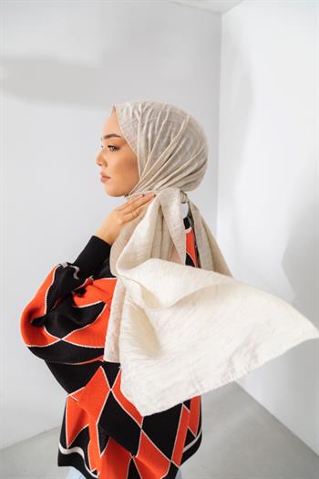 Silk Home Olinda Şal - Dalga Desenli - Koyu Krem