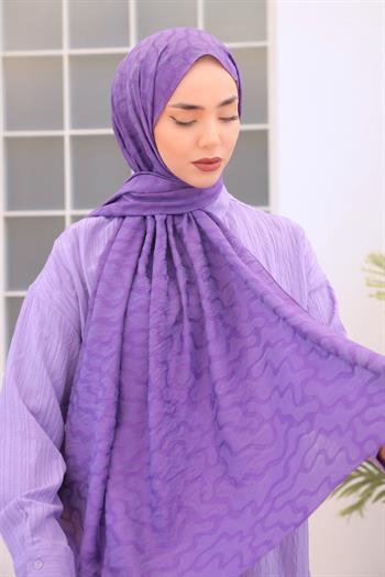 Silk Home Olinda Şal - Dalga Desenli - Leylak