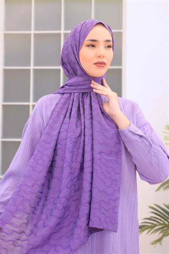 Silk Home Olinda Şal - Dalga Desenli - Leylak