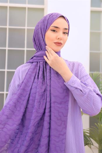 Silk Home Olinda Şal - Dalga Desenli - Leylak