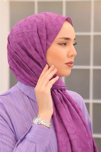 Silk Home Olinda Şal - Dalga Desenli - Mor