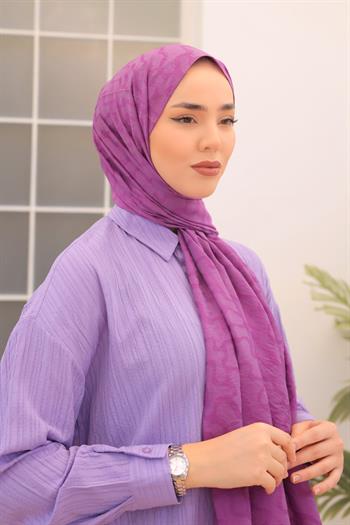 Silk Home Olinda Şal - Dalga Desenli - Mor