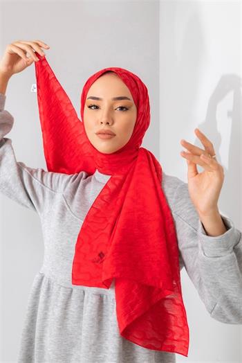 Silk Home Olinda Şal - Dalga Desenli - Nar Çiçeği