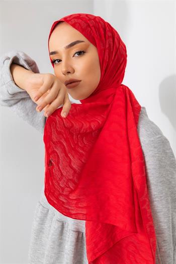 Silk Home Olinda Şal - Dalga Desenli - Nar Çiçeği