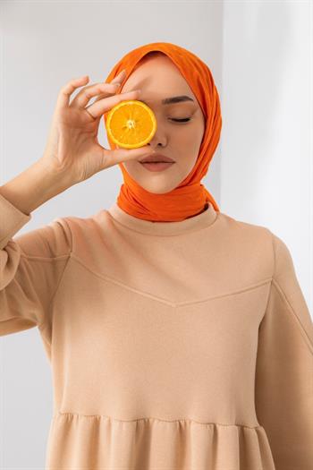 Silk Home Olinda Şal - Dalga Desenli - Turuncu