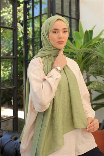 Silk Home Olinda Şal - Dalga Desenli - Yağ Yeşili