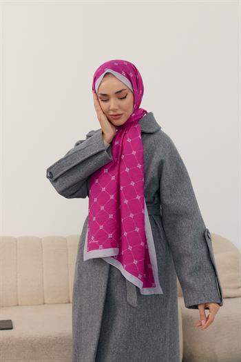 Silk Home Olinda Şal - 49003 - Fuşya Gri