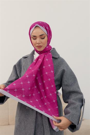 Silk Home Olinda Şal - 49003 - Fuşya Gri