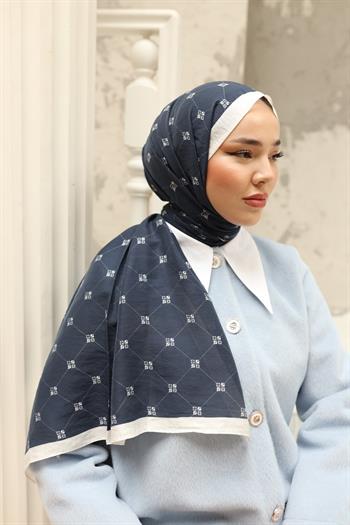 Silk Home Olinda Şal - 49003 - Lacivert Beyaz