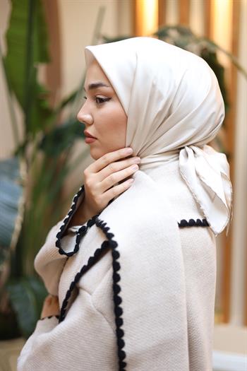 Silk Home Şeritli Micro Eşarp - Açık Bej