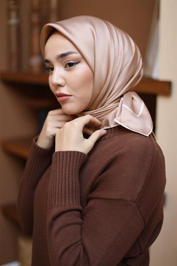 Silk Home Şeritli Micro Eşarp - Bej