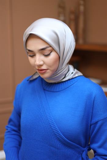 Silk Home Şeritli Micro Eşarp - Gri