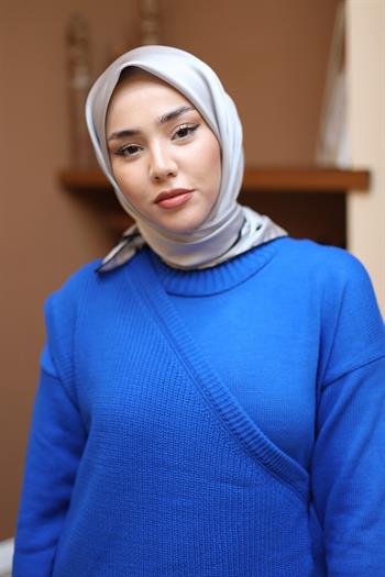 Silk Home Şeritli Micro Eşarp - Gri