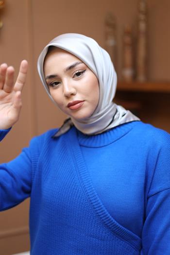 Silk Home Şeritli Micro Eşarp - Gri