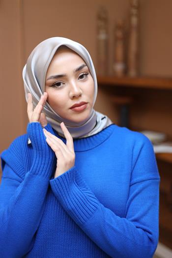 Silk Home Şeritli Micro Eşarp - Gri