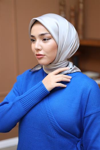 Silk Home Şeritli Micro Eşarp - Gri