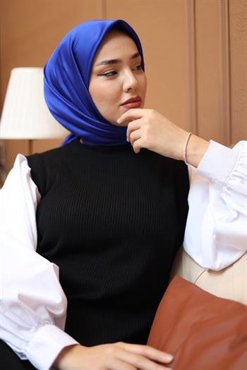 Silk Home Şeritli Micro Eşarp - Saks