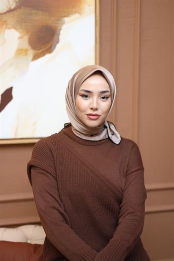 Silk Home Şeritli Micro Eşarp - Taş