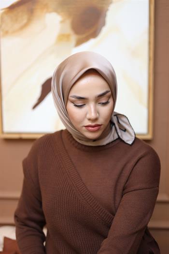 Silk Home Şeritli Micro Eşarp - Taş