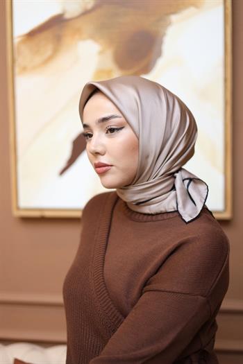 Silk Home Şeritli Micro Eşarp - Taş