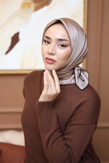 Silk Home Şeritli Micro Eşarp - Taş