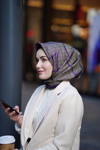 Silk Home Twill İpek Eşarp - 11388-18 Mor